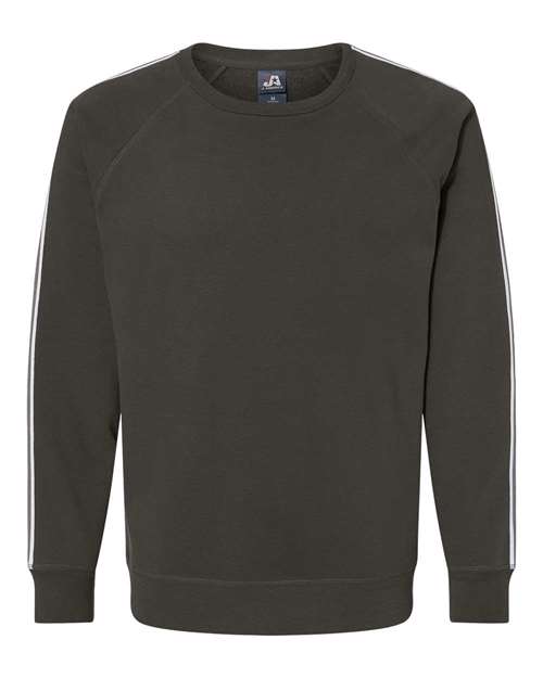J. America Men's Rival Fleece Crewneck Sweatshirt in Black