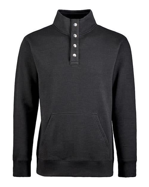 J. America Men's Ripple Fleece Snap Sweatshirt in Black
