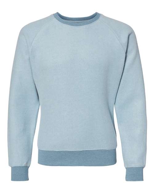 J. America Unisex Flip Side Fleece Crewneck Sweatshirt in Chambray Heather