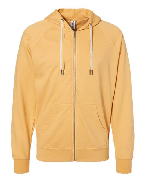 Independent Trading Co. Unisex Icon Lightweight Loopback Terry Full-Zip Hooded Sweatshirt