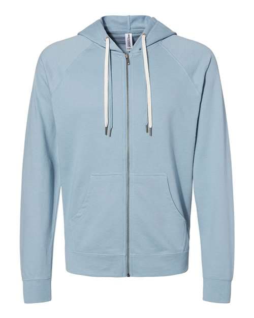 Independent Trading Co. Unisex Icon Lightweight Loopback Terry Full-Zip Hooded Sweatshirt
