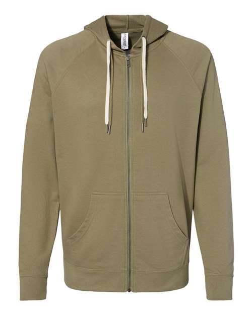 Independent Trading Co. Unisex Icon Lightweight Loopback Terry Full-Zip Hooded Sweatshirt