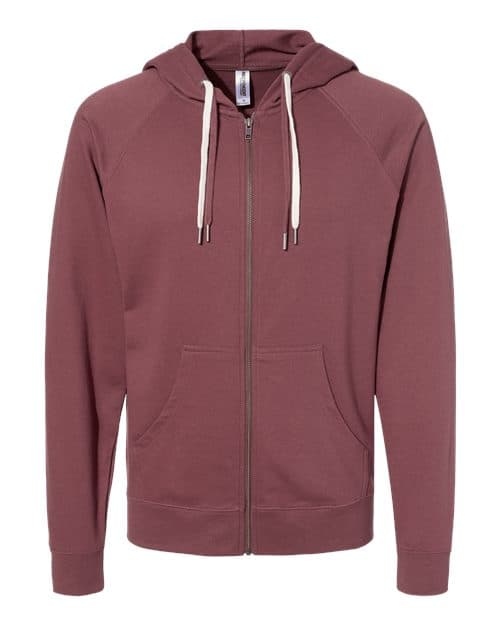 Independent Trading Co. Unisex Icon Lightweight Loopback Terry Full-Zip Hooded Sweatshirt