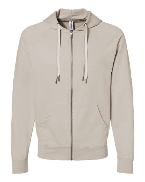 Independent Trading Co. Unisex Icon Lightweight Loopback Terry Full-Zip Hooded Sweatshirt
