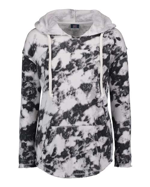 MV Sport Women's Angel Terry Nora Pullover in Greyscale Tie Dye