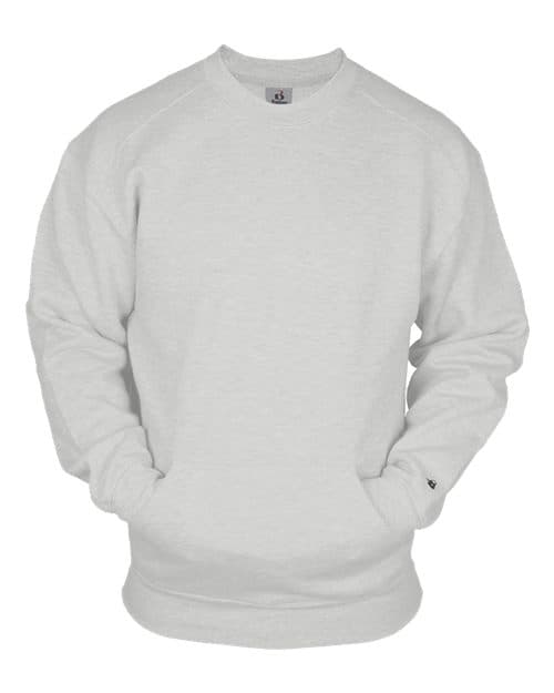 Badger Unisex Pocket Crewneck Sweatshirt in Ash