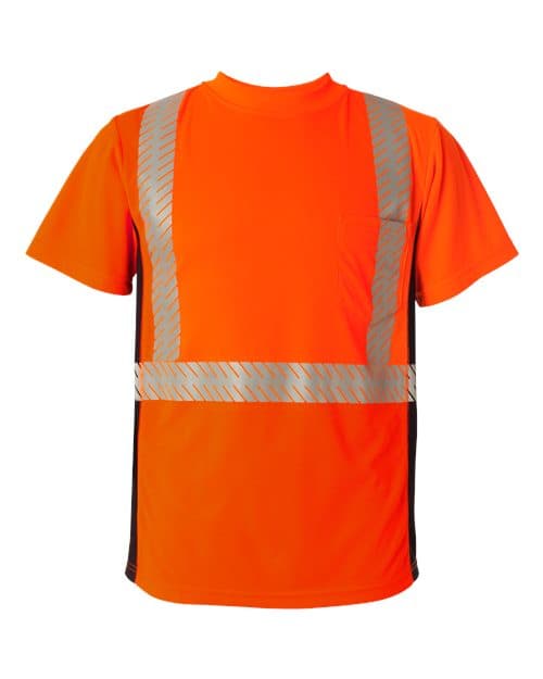 Kishigo Unisex Premium Black Series® Breathable Tape Class 2 T-Shirt in Fluorescent Red (9700)