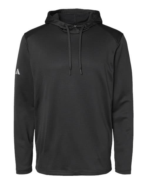 Adidas Men's Textured Mixed Media Midweight Hooded Sweatshirt in Black