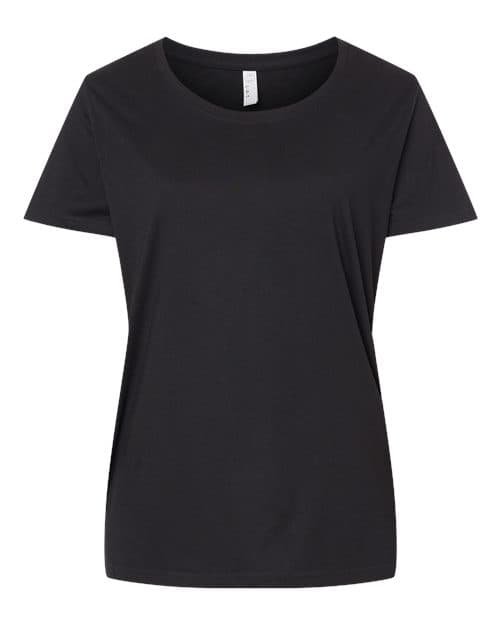 LAT Women's Curvy Collection Fine Jersey Tee