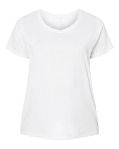LAT Women's Curvy Collection Fine Jersey Tee
