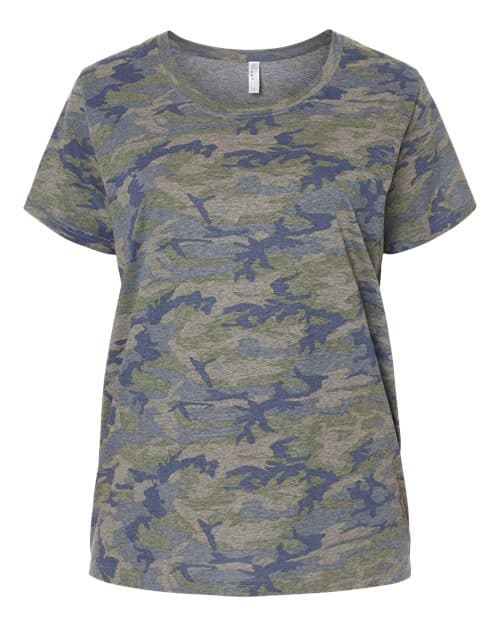LAT Women's Curvy Collection Fine Jersey Tee