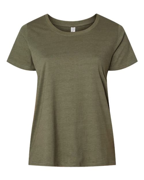 LAT Women's Curvy Collection Fine Jersey Tee