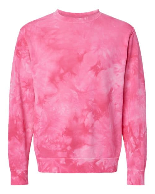 Independent Trading Co. Unisex Midweight Tie-Dyed Crewneck Sweatshirt
