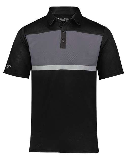 Holloway Men's Dry-Excel™ Prism Bold Polo in Black/ Carbon