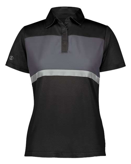 Holloway Women's Prism Bold Polo in Black/ Carbon