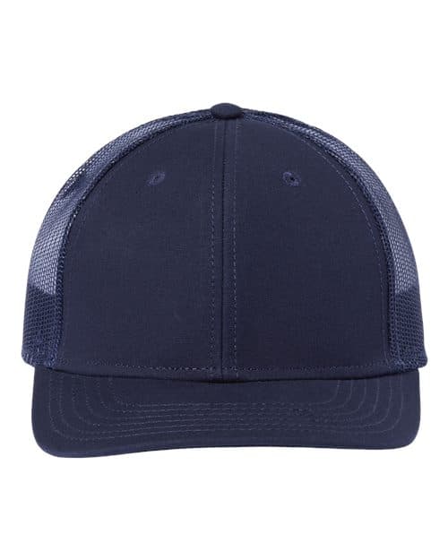 Atlantis Headwear Sustainable Recy Three Trucker Cap in Navy/ Navy