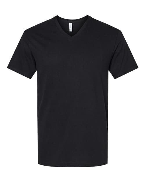 American Apparel Unisex CVC V-Neck Tee in Black