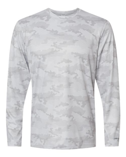 Paragon Unisex Pompano Performance Camo Long Sleeve T-Shirt in Aluminum
