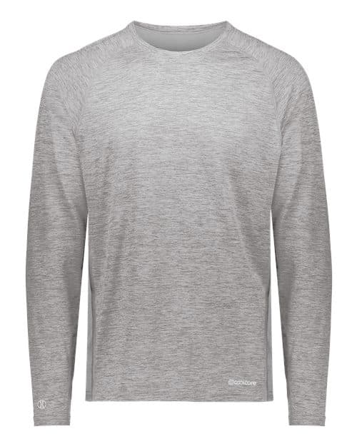 Holloway Men's Electrify CoolCore® Long Sleeve T-Shirt in Athletic Grey Heather