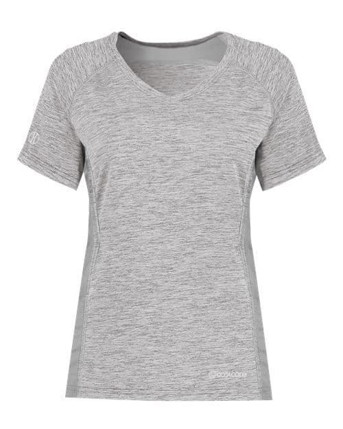 Holloway Women's Electrify CoolCore® V-Neck T-Shirt in Athletic Grey Heather