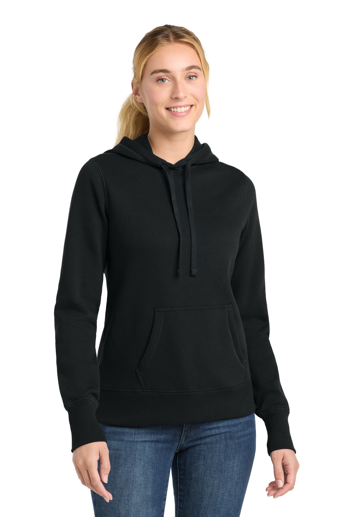 Sport-Tek Sport-Tek Women's Pullover Hooded Sweatshirt. LST254 in Black