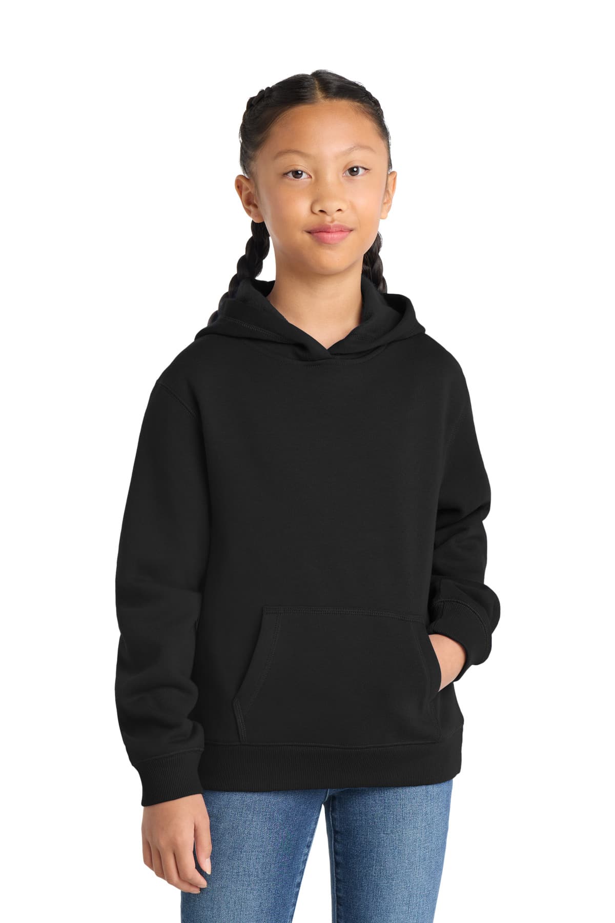 Sport-Tek Sport-Tek Youth Pullover Hooded Sweatshirt. YST254 in Black