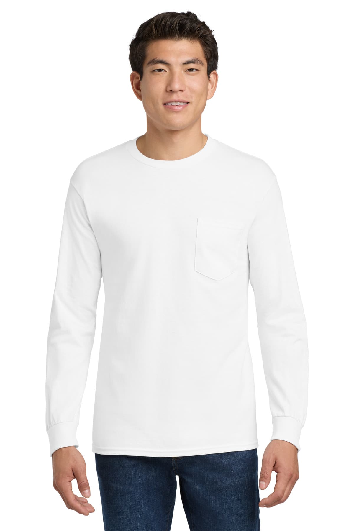 Gildan Gildan - Ultra Cotton 100% US Cotton Long Sleeve T-Shirt with Pocket.  2410