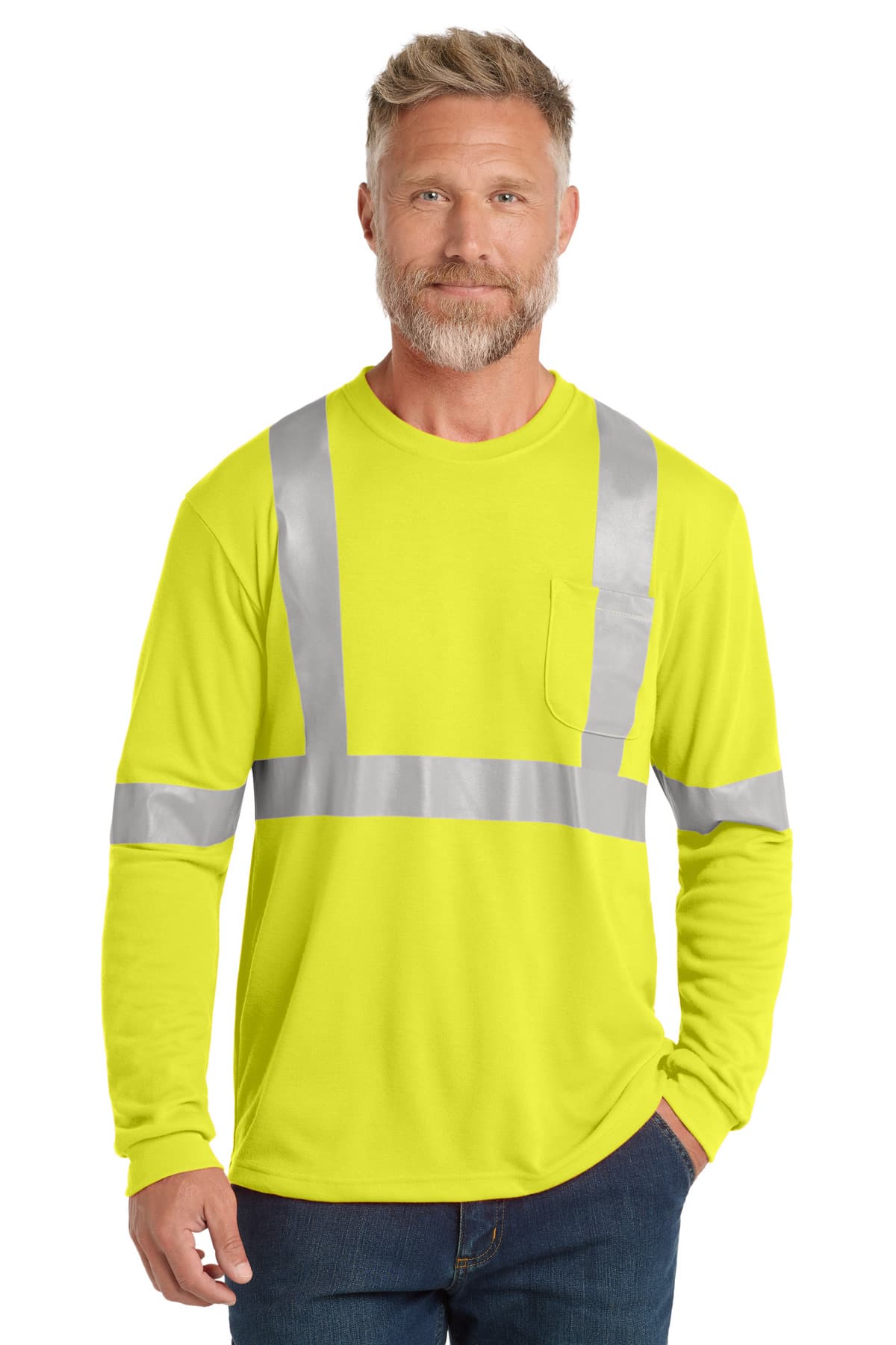 CornerStone CornerStone ANSI 107 Class 2 Long Sleeve Safety T-Shirt. CS401LS