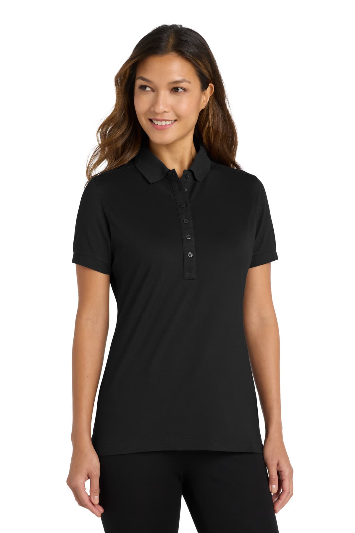 Port Authority Port Authority Women's Stretch Pique Polo. L555 in Black