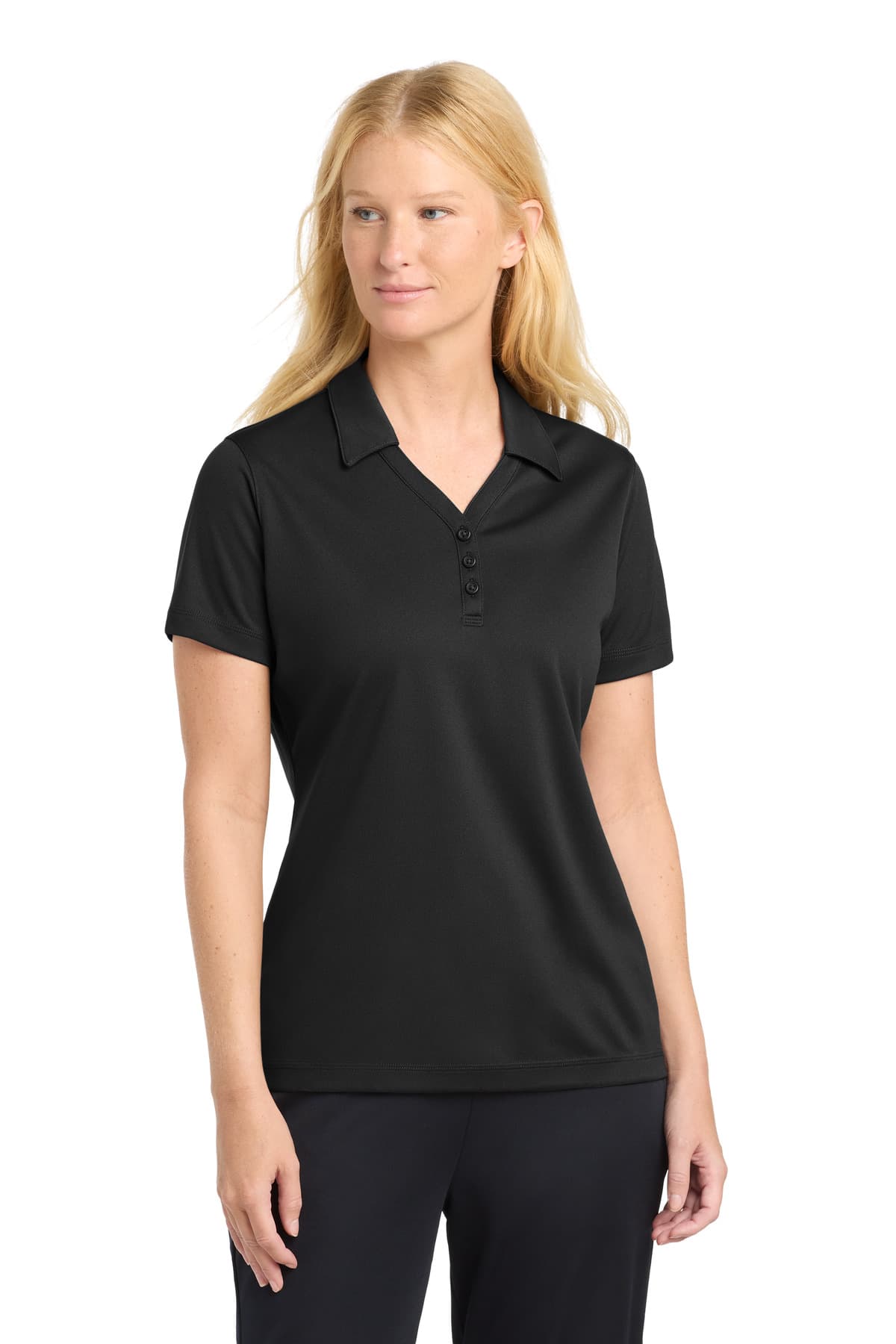 Sport-Tek Sport-Tek Women's PosiCharge Micro-Mesh Polo. LST680 in Black