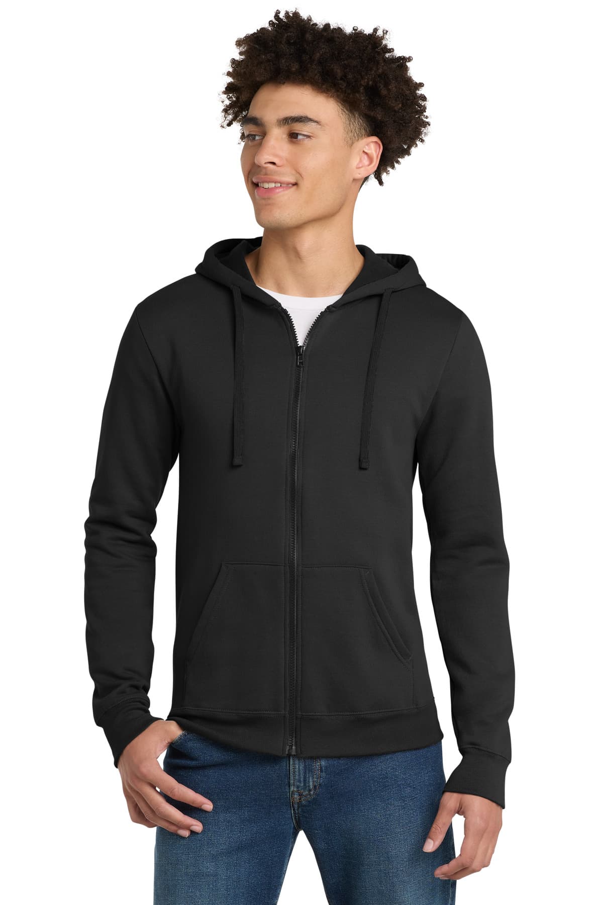 District District The Concert Fleece Full-Zip Hoodie. DT800 in Black