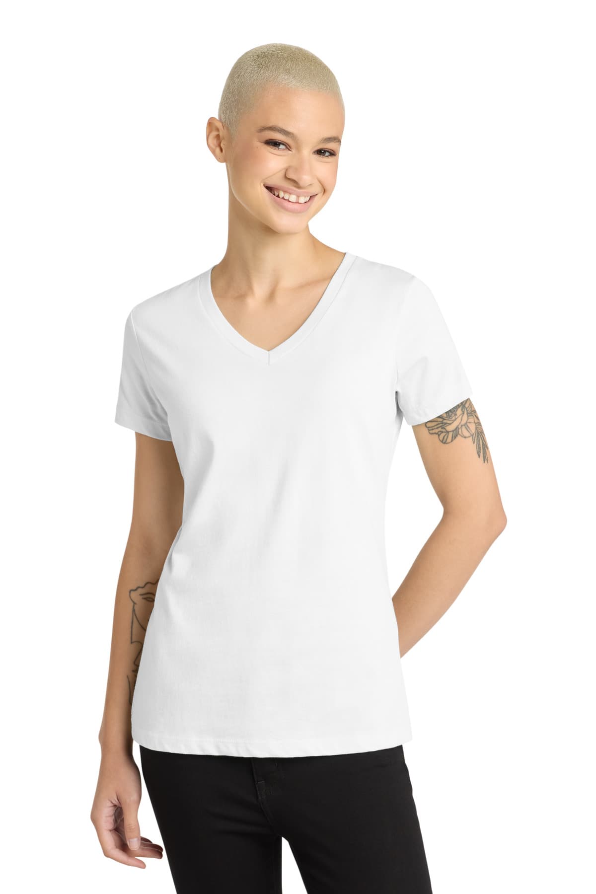 District District - Women's Perfect Weight V-Neck Tee. DM1170L