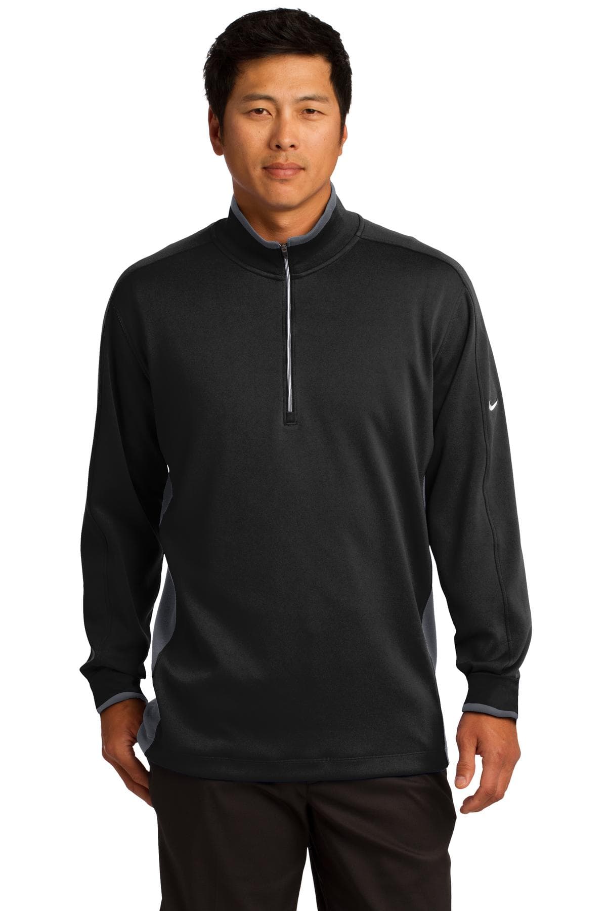 Nike Nike Dri-FIT 1/2-Zip Cover-Up. 578673 in Black/ Dark Grey/ White