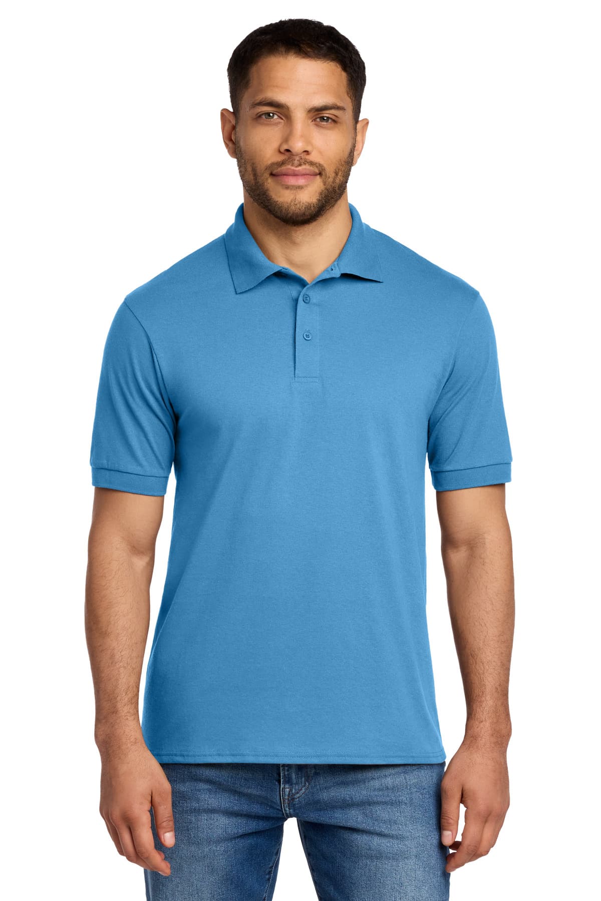 Port & Company Port & Co Core Blend Jersey Knit Polo. KP55 in Aquatic Blue