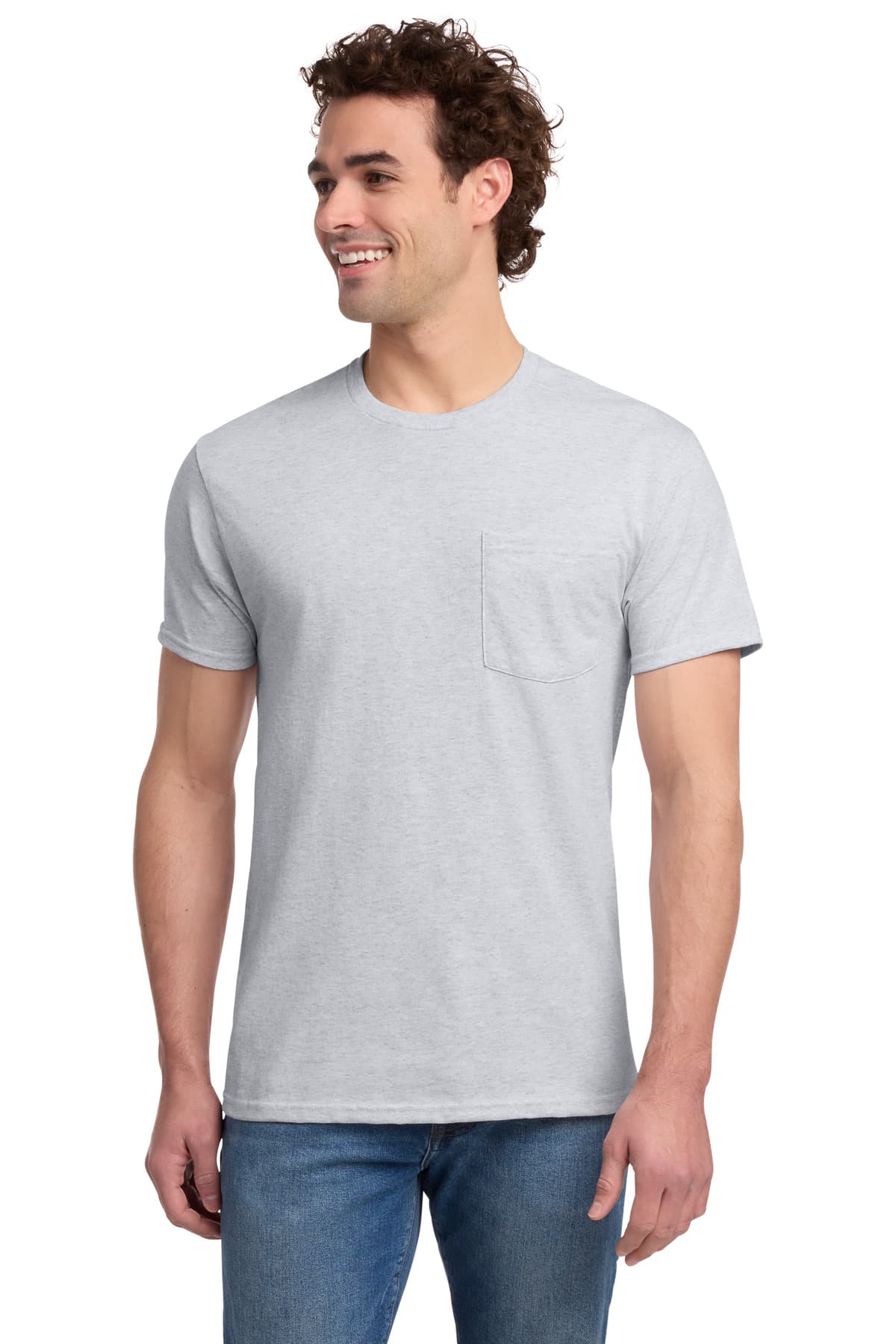 Jerzees Jerzees -  Dri-Power 50/50 Cotton/Poly Pocket T-Shirt.  29MP in Ash