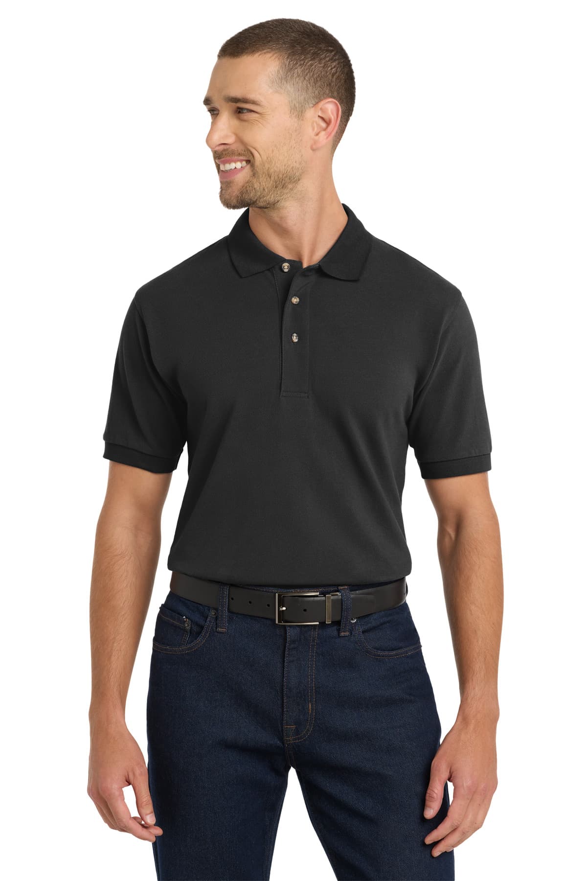 Port Authority Port Authority Heavyweight Cotton Pique Polo.  K420 in Black