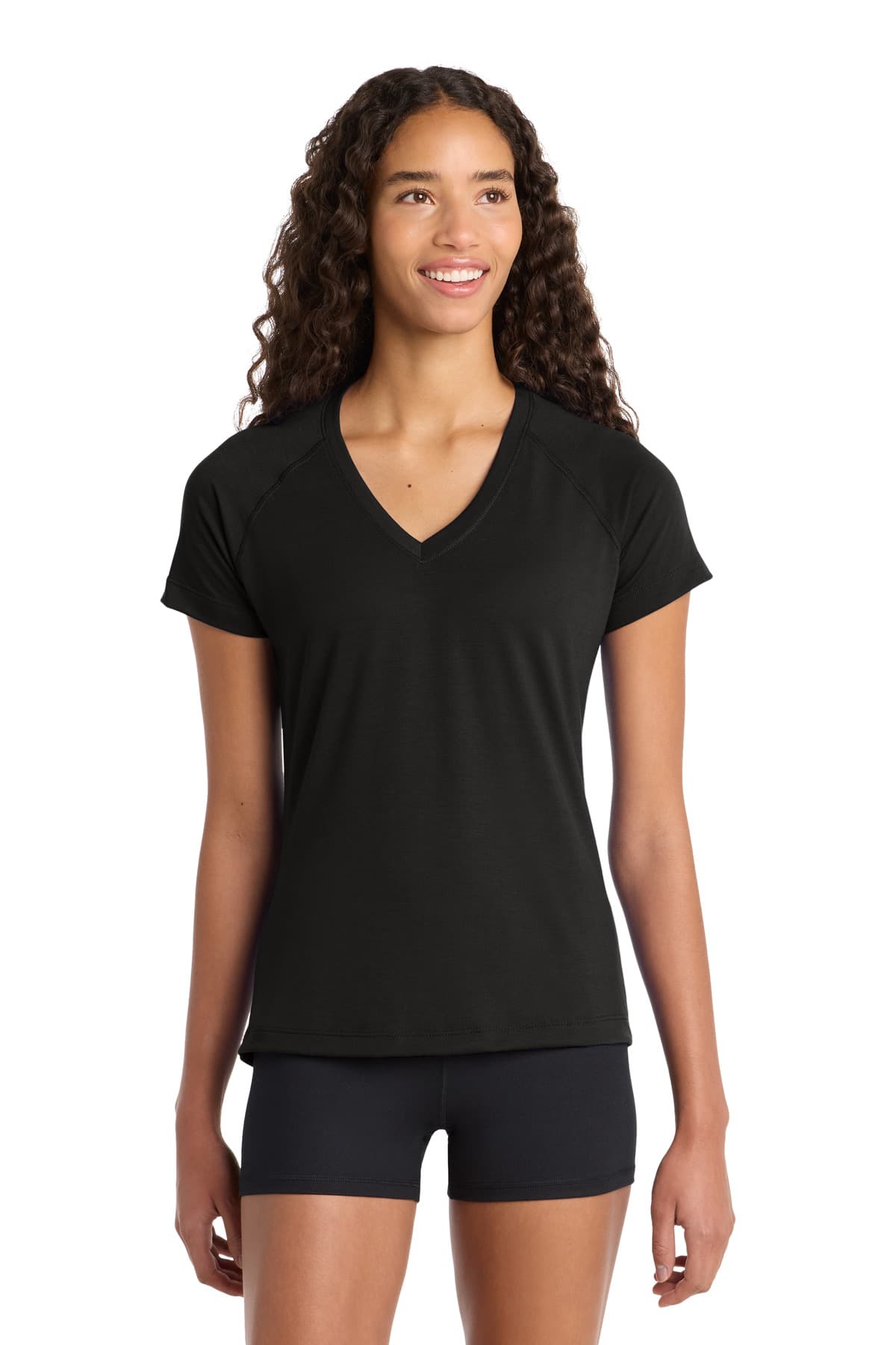 Sport-Tek Sport-Tek Women's Ultimate Performance V-Neck. LST700 in Black