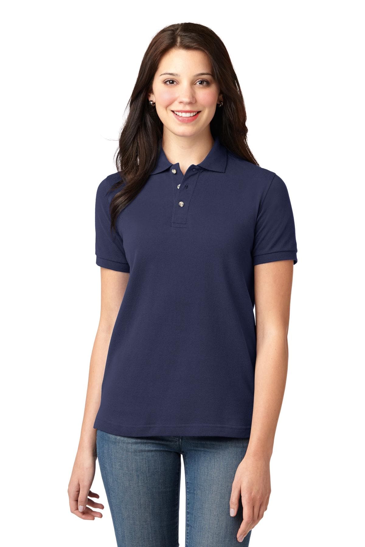 Port Authority Port Authority Women's Heavyweight Cotton Pique Polo.  L420 in Navy