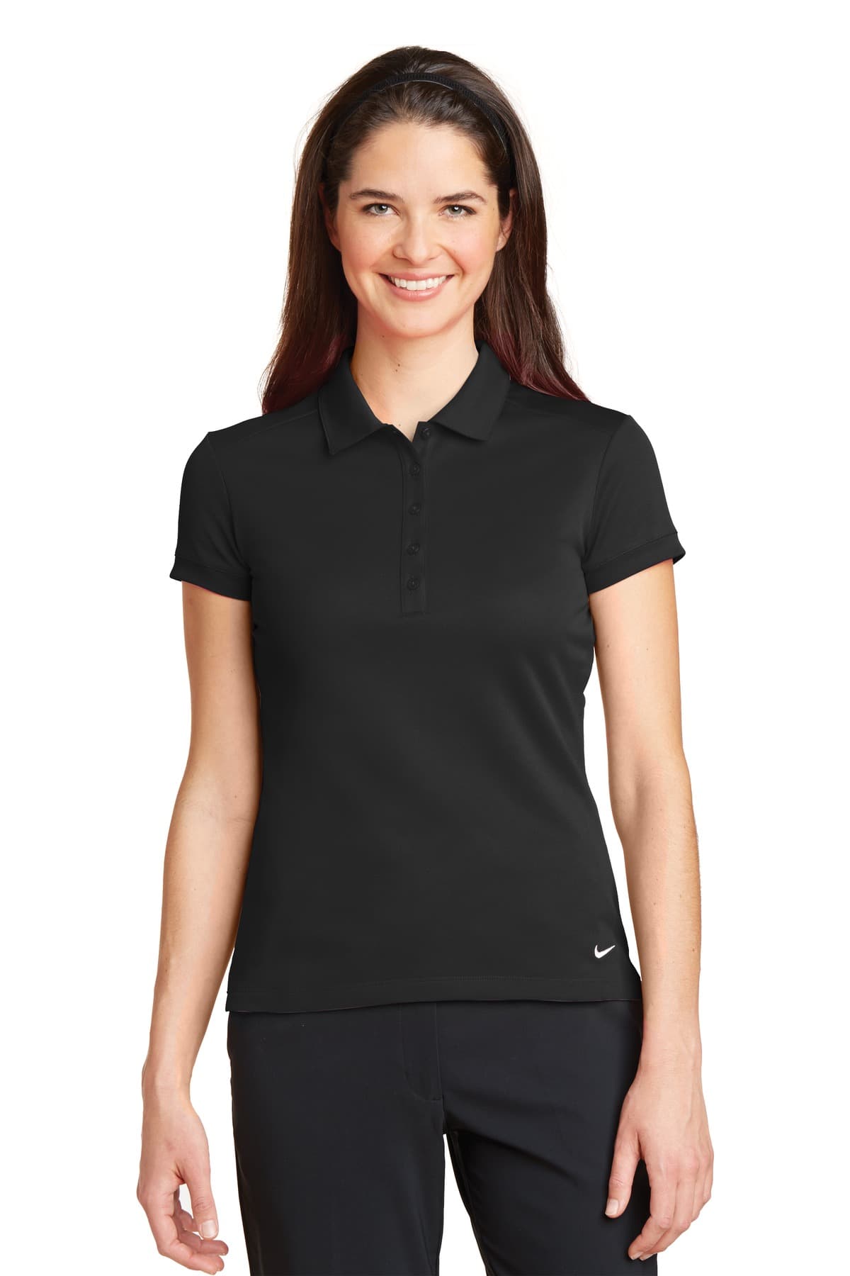 Nike Nike Women's Dri-FIT Solid Icon Pique Modern Fit Polo.  746100 in Black