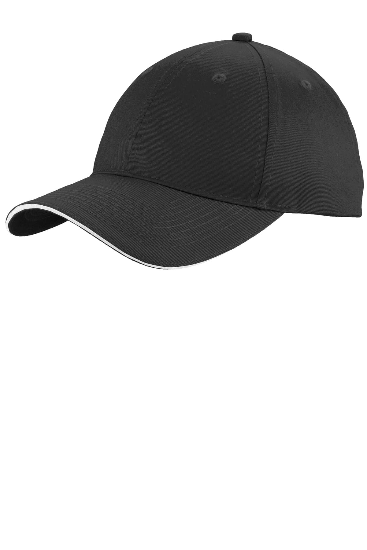 Port Authority Port Authority Unstructured Sandwich Bill Cap. C919 in Black/ White