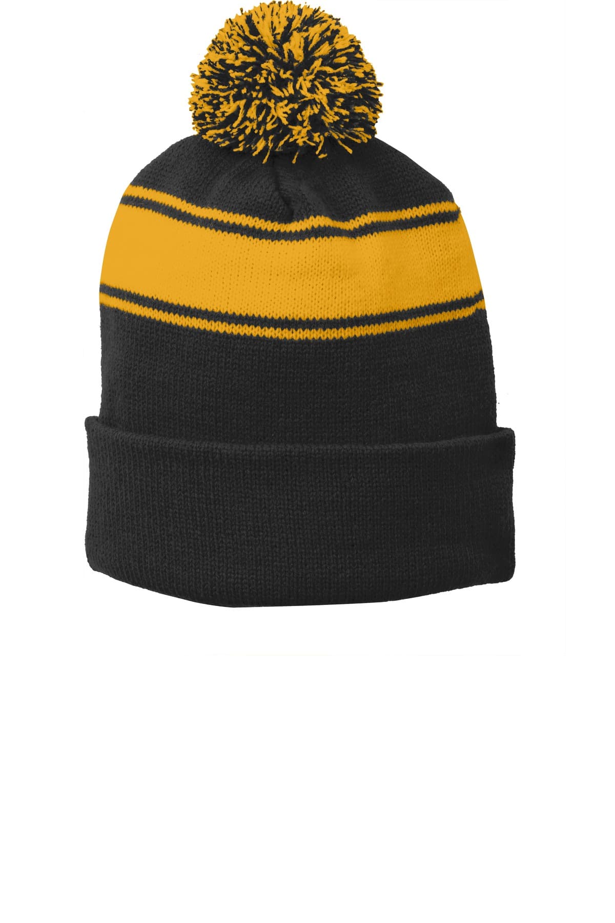 Sport-Tek Sport-Tek Stripe Pom Pom Beanie.  STC28