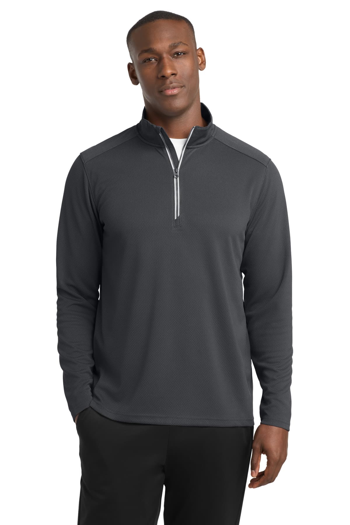 Sport-Tek Sport-Tek Sport-Wick Textured 1/4-Zip Pullover.  ST860