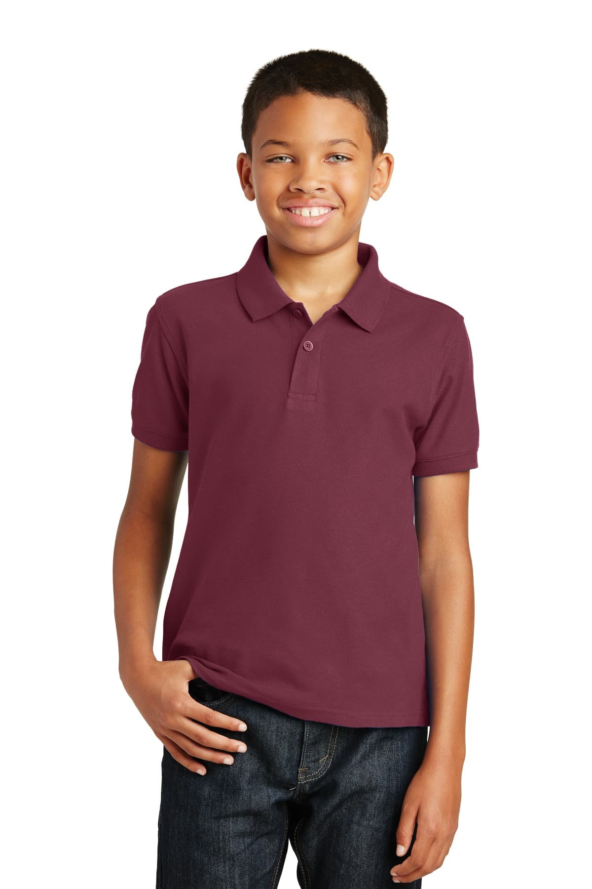 Port Authority Port Authority Youth Core Classic Pique Polo. Y100 in Burgundy