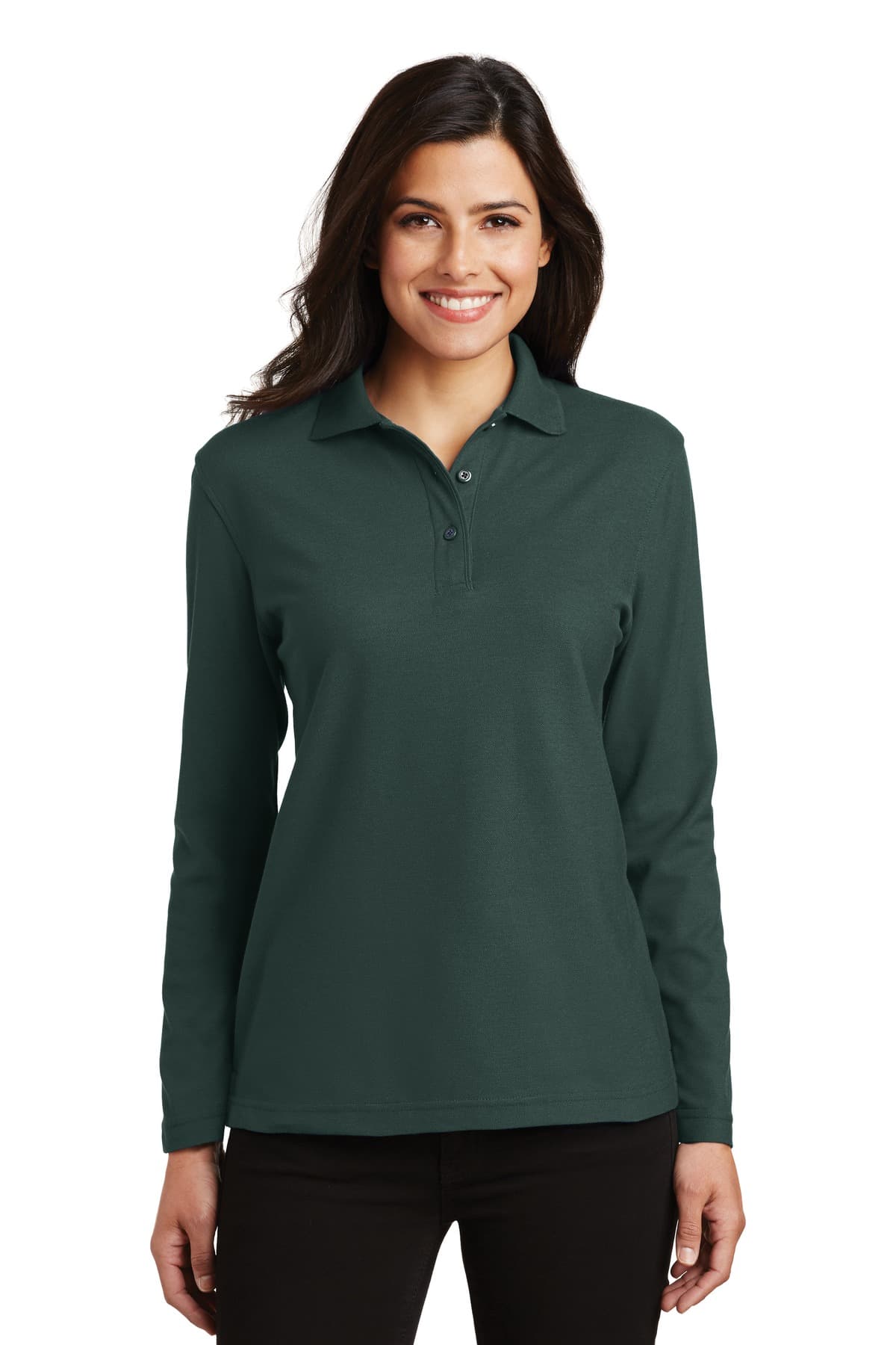 Port Authority Port Authority Women's Silk Touch Long Sleeve Polo.  L500LS