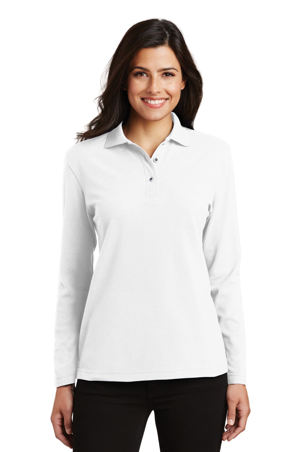 Port Authority Port Authority Women's Silk Touch Long Sleeve Polo.  L500LS