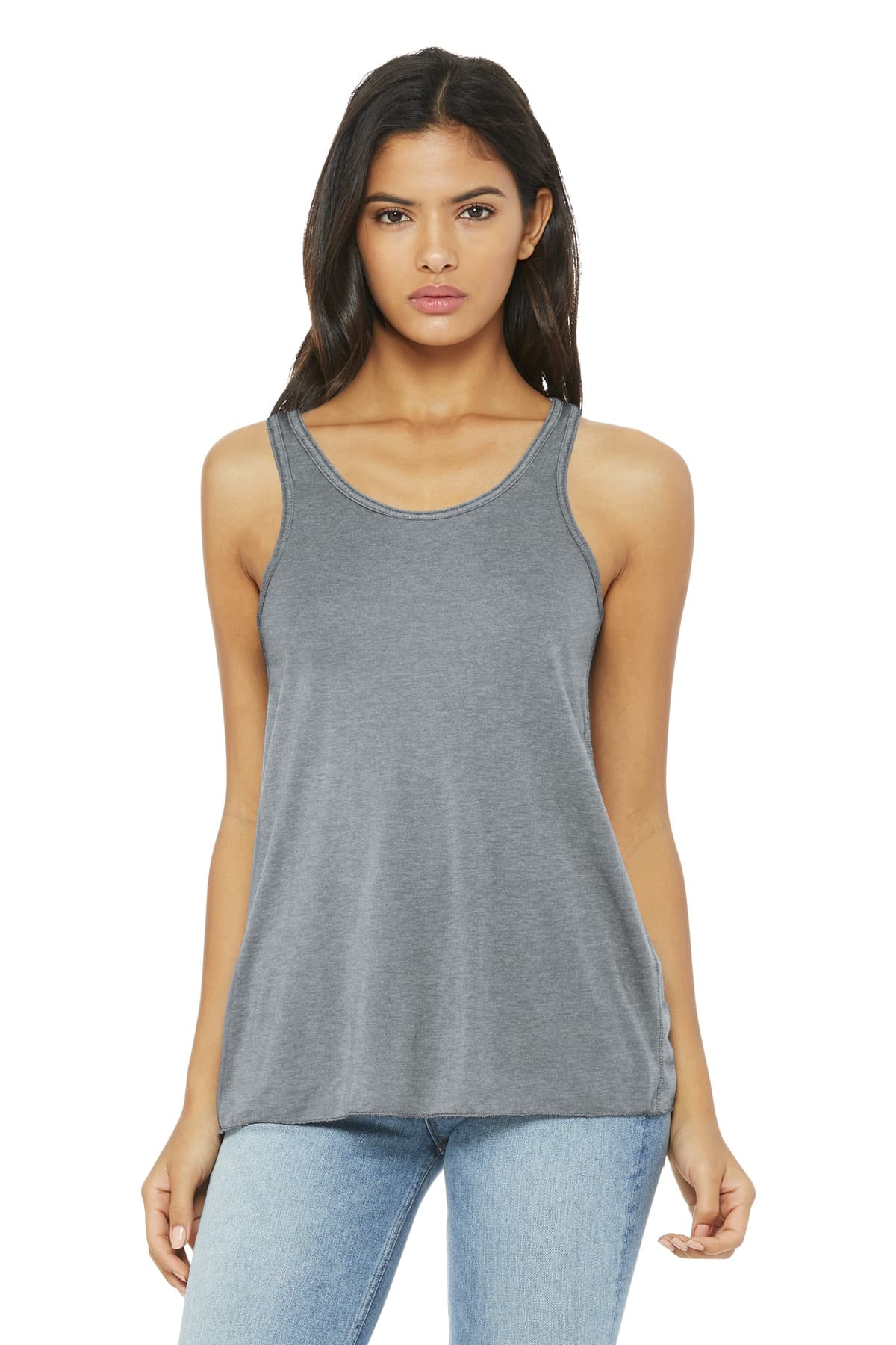 Bella + Canvas BELLA+CANVAS  Women's Flowy Racerback Tank. BC8800 in Athletic Heather
