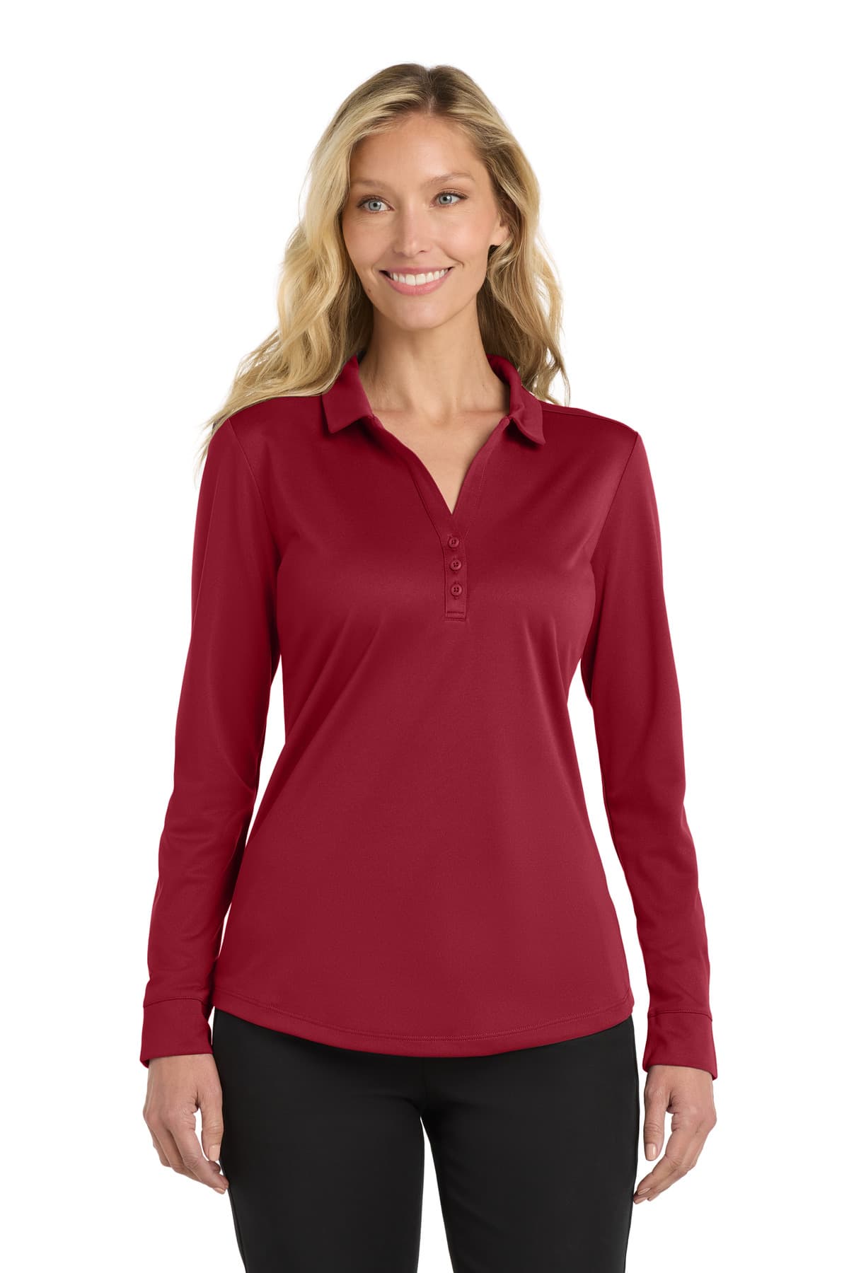 Port Authority Port Authority  Women's Silk Touch   Performance Long Sleeve Polo. L540LS