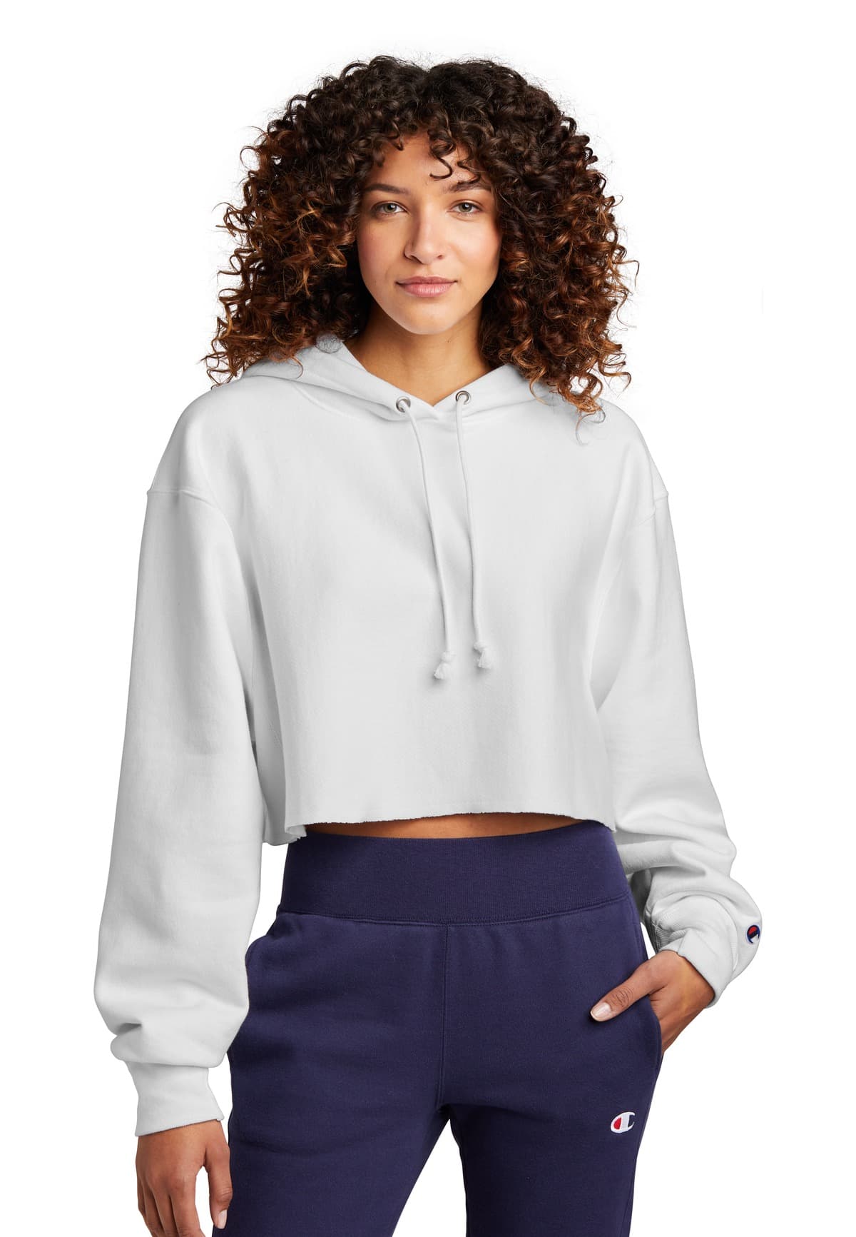 Champion Champion   Women's Reverse Weave   Cropped Cut-Off Hooded Sweatshirt RW01W