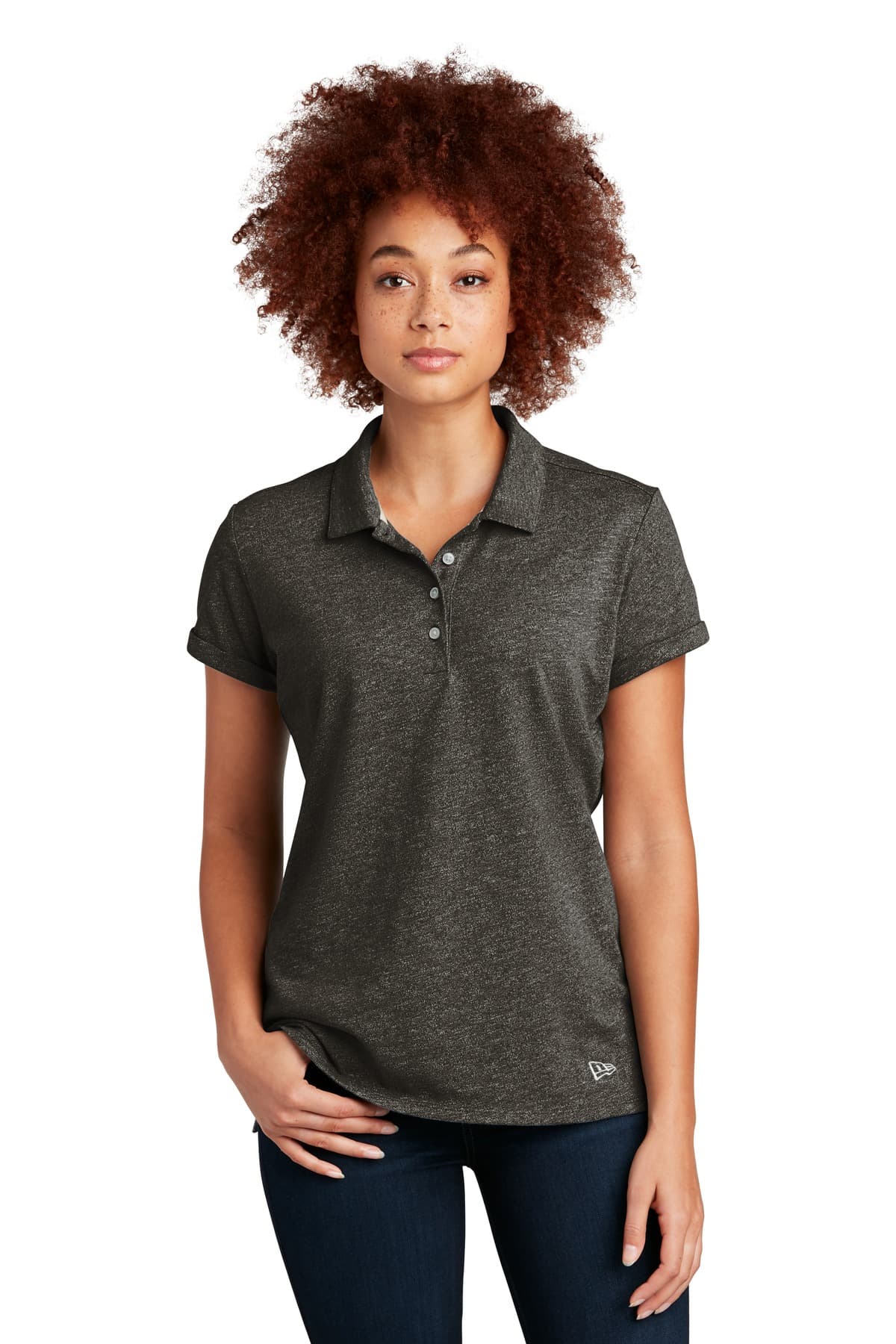 New Era New Era  Women's Slub Twist Polo LNEA301 in Black Twist