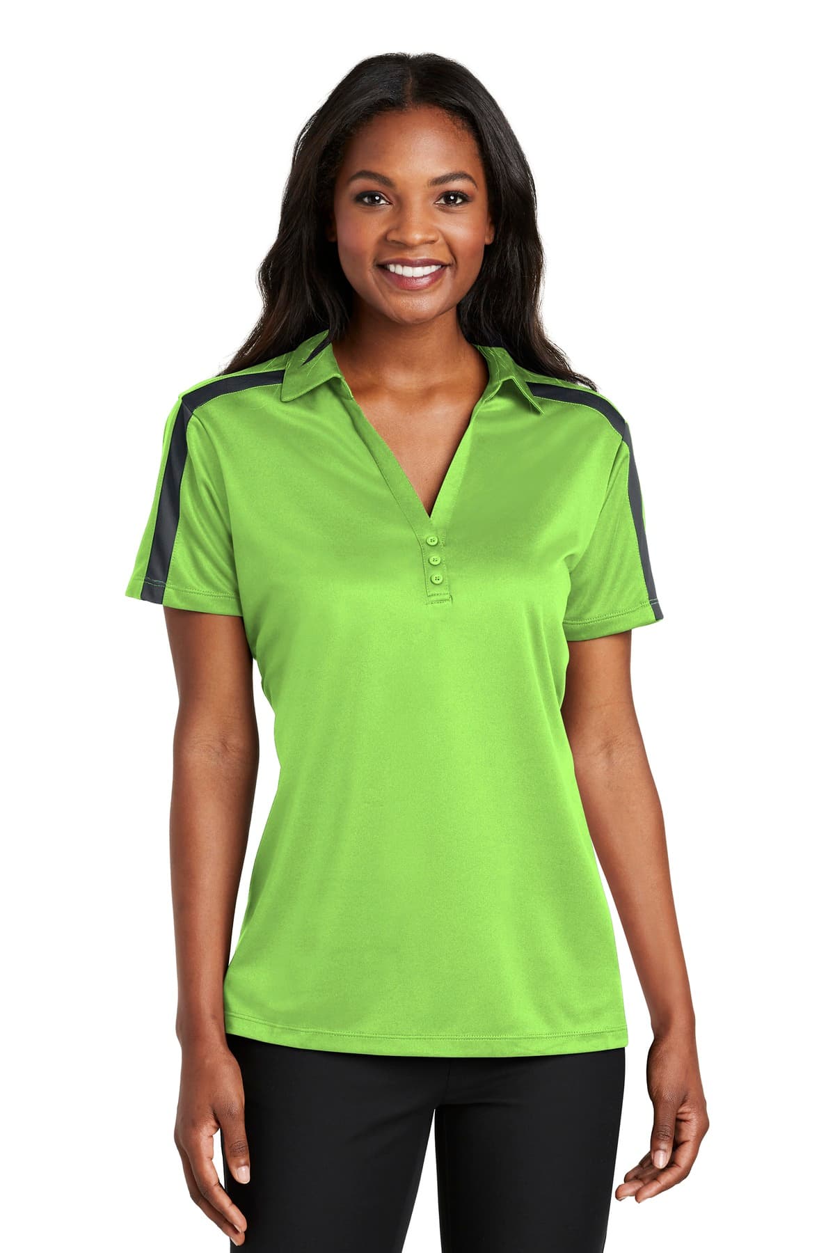 Port Authority Port Authority Women's Silk Touch Performance Colorblock Stripe Polo. L547